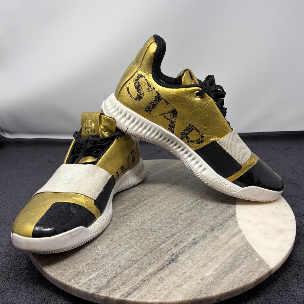 Adidas Harden Vol 3 Basketball Shoes Mens Gold Metallic EE9369 Size 7 Gold Black
